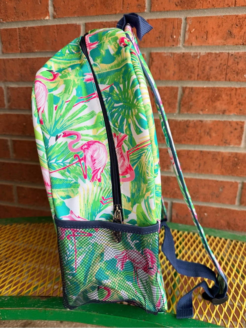 NWT NGIL Tropical Flamingo Print Backpack - Pink & Green - Picture 6 of 11